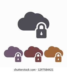 Cloud lock  vector icon