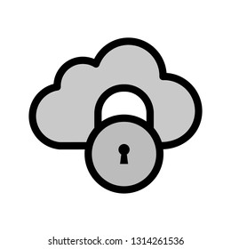 Cloud Lock Vector Icon
