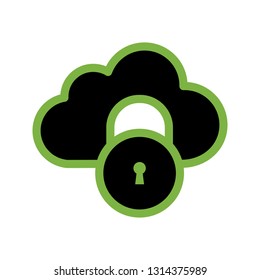 Cloud Lock Vector Icon

