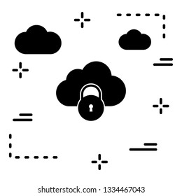 Cloud Lock Vector Icon
