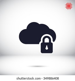 cloud lock  vector icon