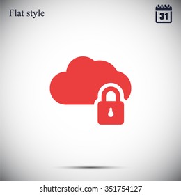 cloud lock  vector icon