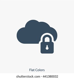 cloud lock  vector icon