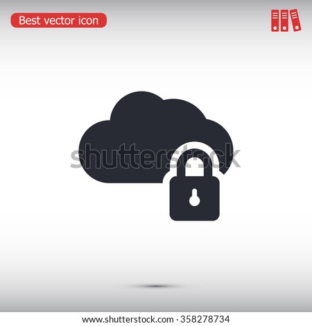 cloud lock  vector icon