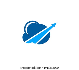Cloud logo arrow vector icon 