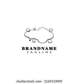 cloud logo cartoon icon cute template black modern isolated vector illustration