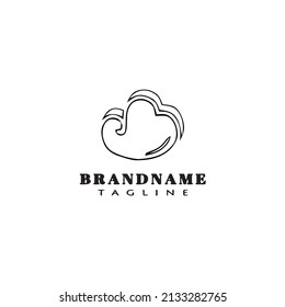 cloud logo cartoon icon design cute black modern isolated vector illustration