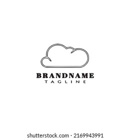 diseño de icono de dibujo de logotipo en la nube ilustración de vector aislado plano moderno