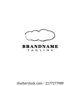 logotipo en la nube diseño de icono de caricatura simple imagen de vector aislado negro