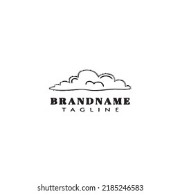 diseño de iconos de dibujos animados logotipo en la nube vector aislado negro moderno
