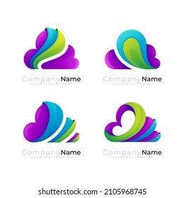 Cloud logo with colorful design vector image