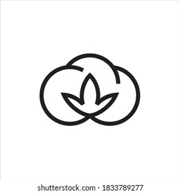 cloud logo combination with black leaves