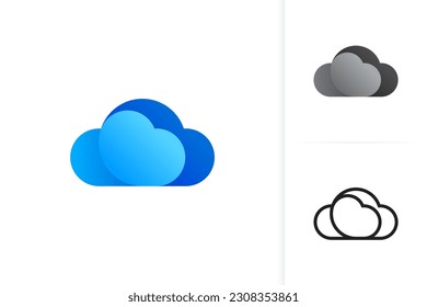 Cloud logo. Cloud Computing icon vector. Modern Minimalist Logo Design. app icon