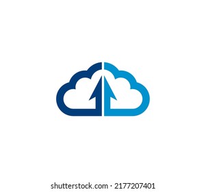 Cloud logo. Cloud Computing. Internet Global. Upload. Data Transfer. Download Website. Technology icon. Network symbol. Vector logo design template
