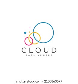 Cloud logo with creative design premium vector