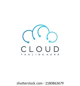 Cloud Logo With Creative Design Premium Vector