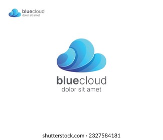 Cloud logo. Data technology logo