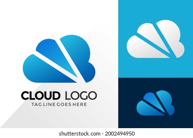 Design des Cloud-Logos, Designs für Markenidentitätslogos Vektorgrafik-Vorlage