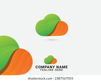 Cloud logo design. Colorful cloud vector art. Business. Sky. Travel cloud. Tour company. Icon. Finance. Creative design. Green