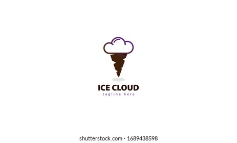 Cloud logo design combined with ice cream crackers. vector
