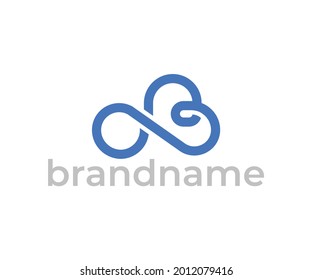 cloud logo design, data logo design template, letter b logo