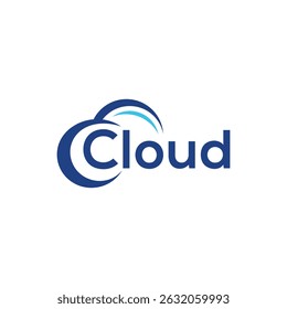Gráfico del diseño del logotipo de la nube, concepto del Vector de la nube de la tipografía