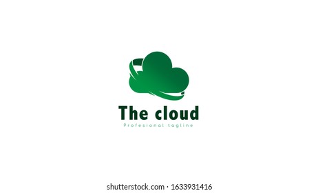 cloud logo design with a green concept