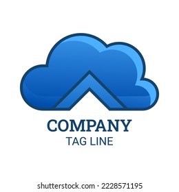 Cloud Logo Design With Letter Shape A Vector