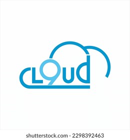 Cloud logo design with number 9 on letter O.