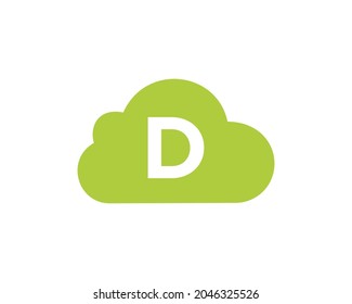 Cloud Logo Design On D Letter. Letter D Cloud Logo Vector Template