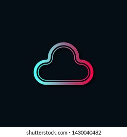 Cloud logo design on dark background. Vector illustration Isolated flat icon.