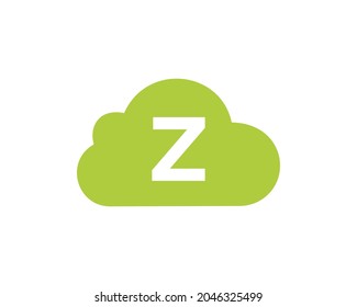 Cloud Logo Design On Z Letter. Initial Letter Z Cloud Logo Vector Template With White Background