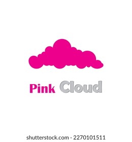 diseño de logotipo en nube con color rosa