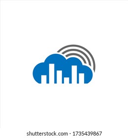 Cloud-Logo-Design und Signal einfach und elegant