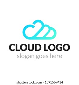 cloud logo design, suitable for tech company.