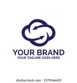 Cloud logo design with technology concept