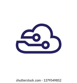 Cloud logo design with technology concept
