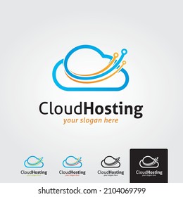Cloud logo design with technology concept