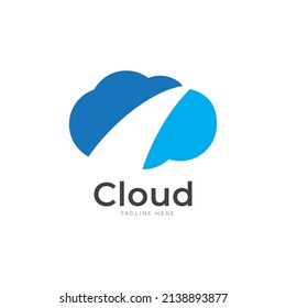 Cloud logo design technology icon logotype