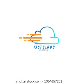Cloud logo design template, fast cloud concept