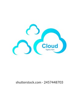Plantilla de diseño de logotipos en la nube. Iconos de la nube en estilo plano de moda aislado. Símbolo de la nube para su diseño de Sitio web, logotipo, App, UI.