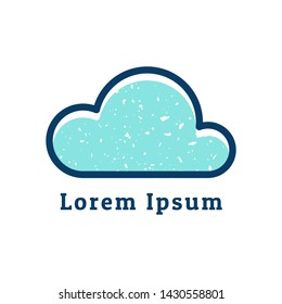 Cloud logo design with texture vector illustration
