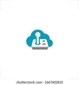 cloud logo game joystick design