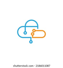 Plantilla de ilustración de diseño de icono de nube vectorial