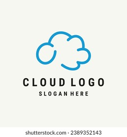 cloud logo icon design template flat vector