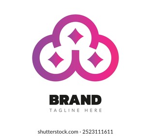 Elementos de modelo de design de ícone de logotipo de nuvem. Utilizável para logotipos de marca, de empresas e de tecnologia.
