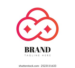 Elementos de Plantilla de diseño de icono de logotipo de nube. Utilizable para logotipos de marca, negocios y Tecnología.
