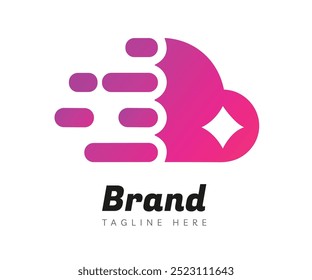 Elementos de Plantilla de diseño de icono de logotipo de nube. Utilizable para logotipos de marca, negocios y Tecnología.
