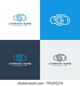 cloud logo, cloud icon with letter G shape.