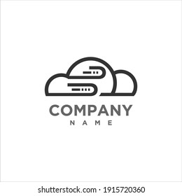 cloud logo, cloud icon, cloud symbol simple clean and stylish full tech, cloud branding
